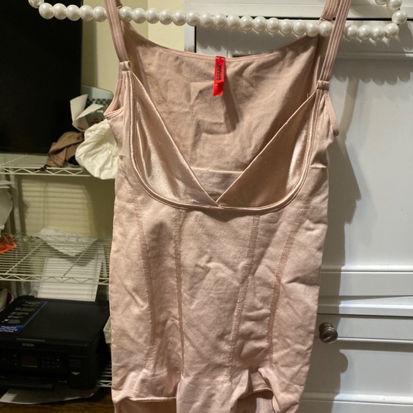 Spandex slimmer and shine open bust bodysuit large natural mood - Picture 2 of 5